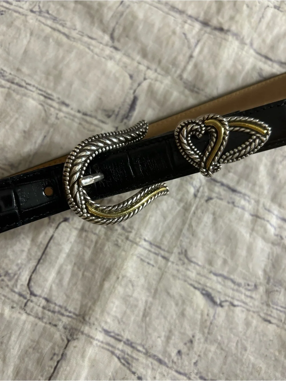 BRIGHTON CLASSICS AND REVERSIBLE BLACK & BROWN CROC EMBELLISHED BUCKLES BELTS S